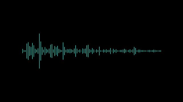 audio wave line animation with neon glow frequency spectrum for music visualization animation