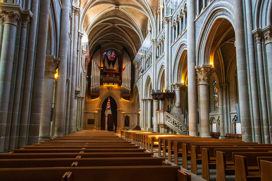 Inside Cathedral of Notre Dame of Lausanne, Switzerland