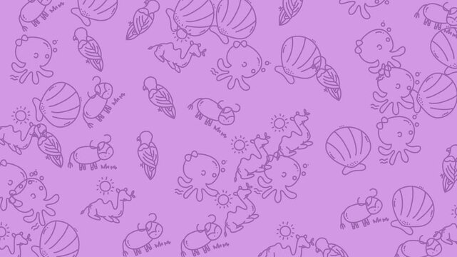 Playful Purple Pattern as Video Background Concept.