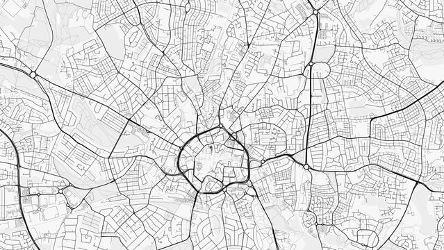 Coventry City Map. Minimalist black and white line art poster for printing, wallpaper, wall art, and map resources for home and office decor