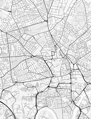 Obraz premium Nottingham City Map. Minimalist black and white line art poster for printing, wallpaper, wall art, and map resources for home and office decor