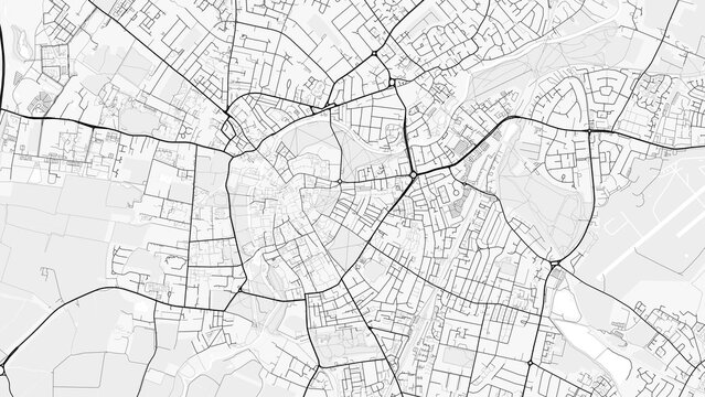 Cambridge City Map. Minimalist black and white line art poster for printing, wallpaper, wall art, and map resources for home and office decor
