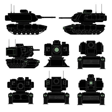 DE M-SHORAD Guardian Stryker Laser Weapon System Silhouette Compositions