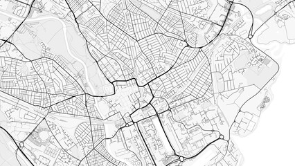 Obraz premium Cardiff City Map. Minimalist black and white line art poster for printing, wallpaper, wall art, and map resources for home and office decor