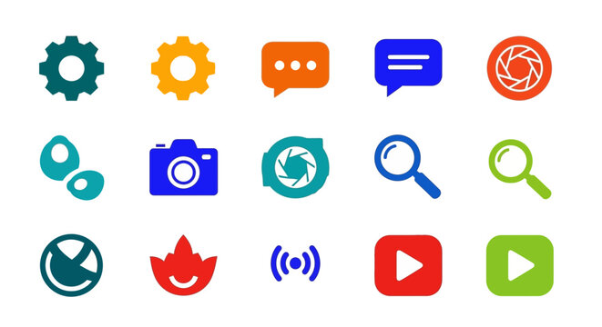 Collection of social media icons.