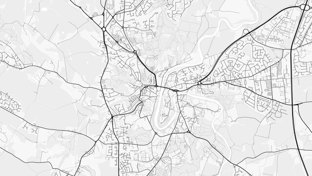 Durham City Map. Minimalist black and white line art poster for printing, wallpaper, wall art, and map resources for home and office decor