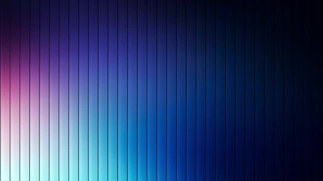 Hypnotic animated fractal glass grids background with luminous vertical lines, smoothly transitioning through a vivid spectrum of blue, purple, and magenta hues, motion clip