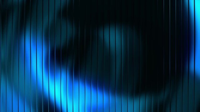 Fractal glass vibrant abstract blue vertical lines continuously flow and undulate across the screen, forming a modern digital art animation footage.