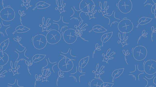 Blue Chalk Doodle Background For Video.