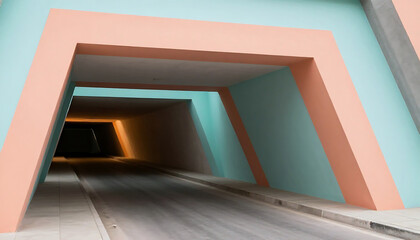 Fototapeta premium Nested archways a play of color and geometric shapes in architecture