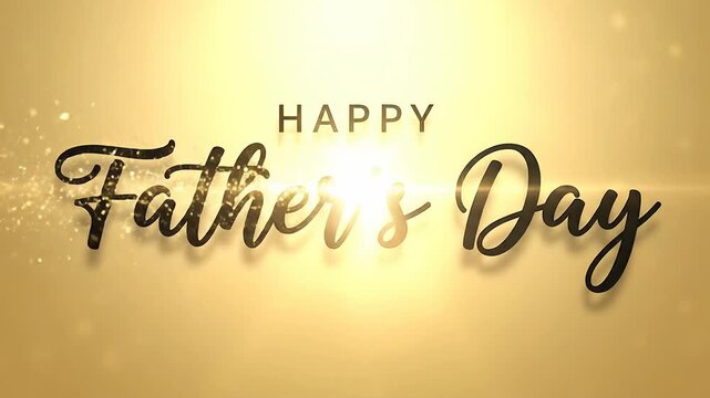 Black handwritten calligraphy happy father's day greeting on white background, script fathers