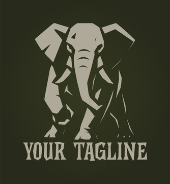 creative silhouette logo of elephant