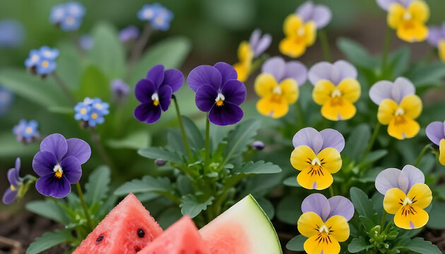 Vibrant pansies in bloom a colorful garden display of spring flowers