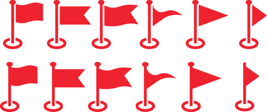 Flag icon set multiple style collection, professional vector illustration of world country flags and symbols.