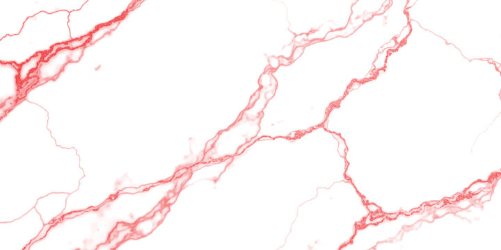 Elegant white marble surface featuring intricate and bold veins in a vibrant shade of deep red color