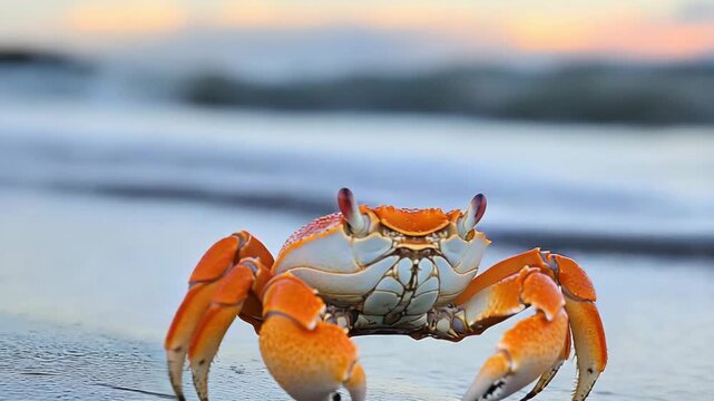 selective focus detailed live crab seafood composition with natural texture and claws