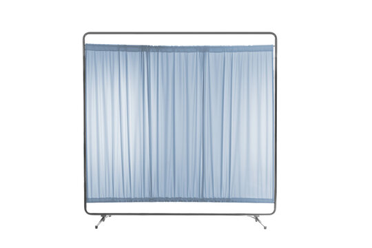 A simple light blue fabric partition