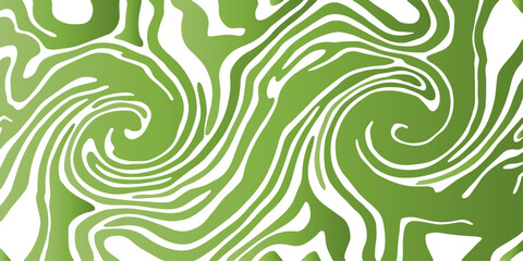 Seamless geometric pattern of abstract green background with circles and swirling vector lines forming a stylish vintage floral texture for a decorative wallpaper backdrop © NAYEM
