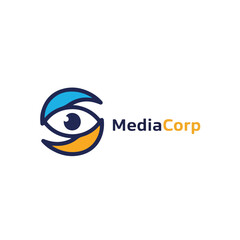 Obraz premium MediaCorp company logo eye symbol.