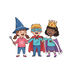 Children dressed as superheroes and princess. © setok