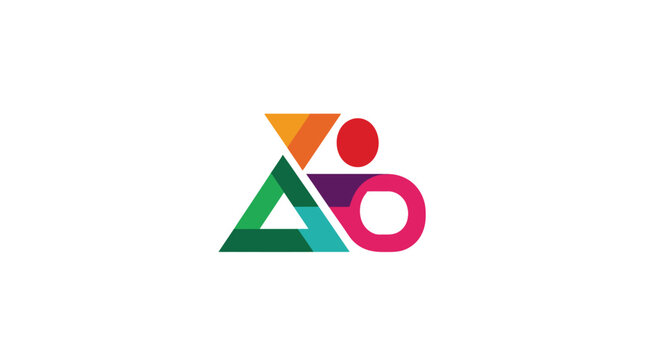 Colorful geometric shapes logo design.