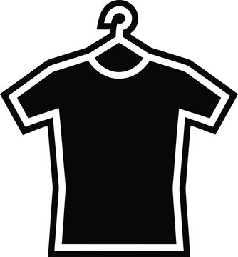 t shirt front view with short sleeves round nec silhouette vector illustration on transparent background