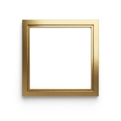 Obraz premium Square gold frame with brushed metal texture, isolated on white