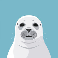 White Seal Face Close Up Portrait. © Rilias