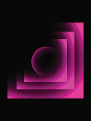 Fototapeta premium Abstract pink neon squares a gradient geometric design
