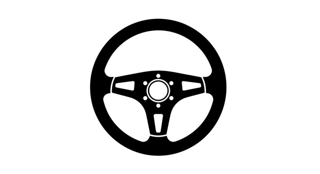 Sport Car Steering Wheel Vector Icon