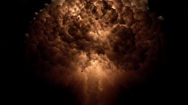 nuclear explosion in the dark background