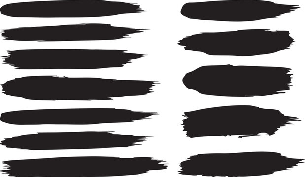 Abstract brush strokes a collection of black paint swashes