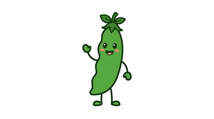 Fototapeta premium Cute cartoon cucumber character standing.