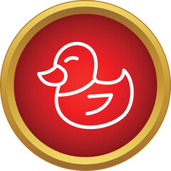 Fototapeta premium Rubber duck icon for baby bath time and child care