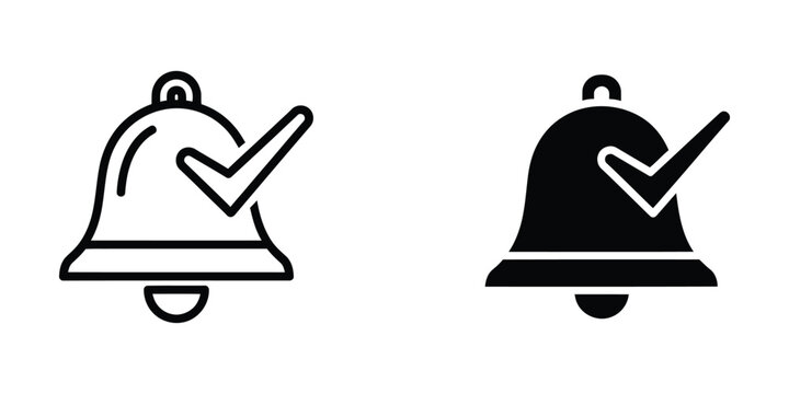 Illustrations of a hand ringing a light and dark bell icon