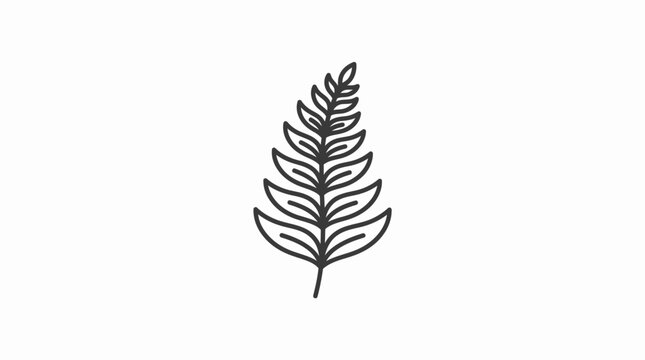Simple black fern leaf illustration.