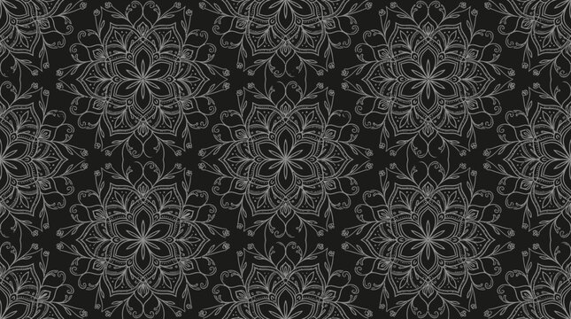 Intricate symmetrical mandala pattern texture suitable for seamless backgrounds and design projects.