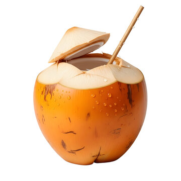 Sri Lankan King Coconut Drink Thambili Isolated PNG Transparent Background Fresh Tropical