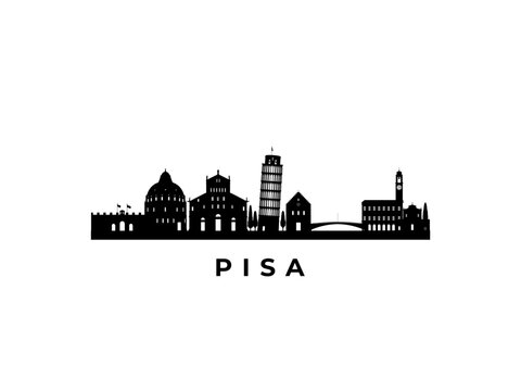 Vector Pisa skyline. Travel Pisa famous landmarks. Business and tourism concept for presentation, banner, web site.