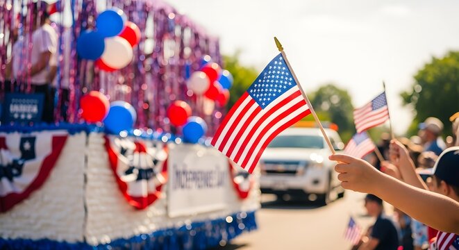 Happy independence day usa vibrant patriotic parade celebrating freedom and american spirit