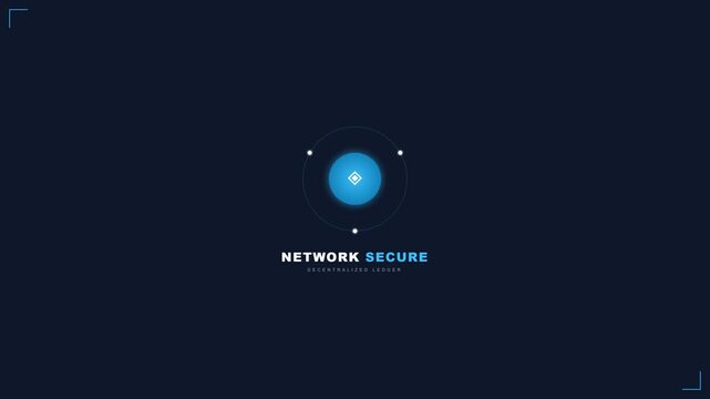 Digital connection point glowing blue center on dark background abstract technology concept representing data security and network protection