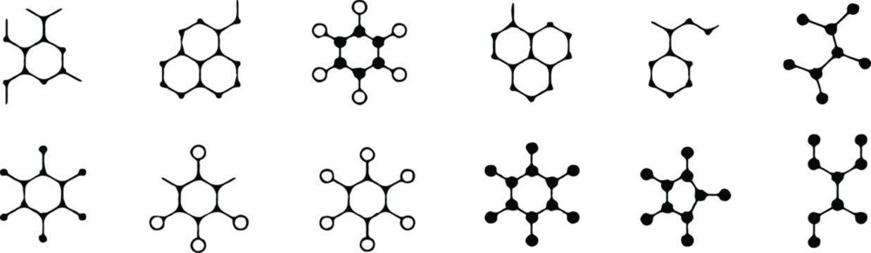 molecule skeletal formula collection aromatic ring and substituent