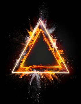 Fiery Triangle - A Dynamic Display of Energy and Geometric Precision.