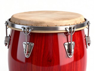 Obraz premium Red Percussion Drum with Natural Skin Head