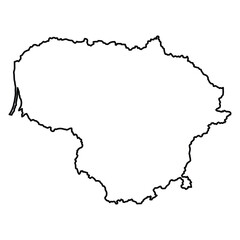 Naklejka premium Lithuania Country Outline Vector Map