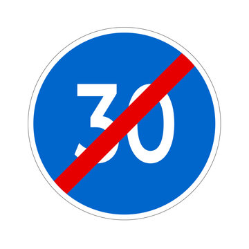 End of Minimum of Speed Limit, Vector Sign