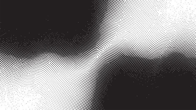 Abstract duality a stark contrast between grainy texture and solid black evoking a sense of digital noise and form