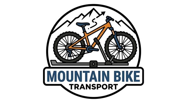 Mountain bike transport logo design.