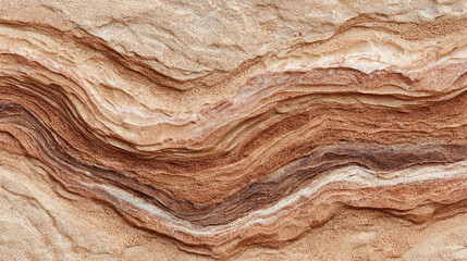 Naklejka premium layered rock formation showing weathered texture and sediment striations