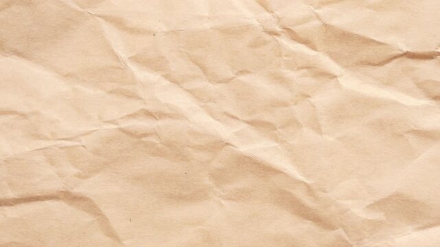 Old crumpled brown recycle cardboard kraft paper texture background stop motion
